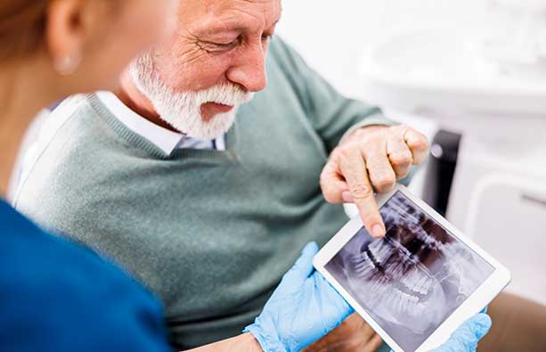 Seniors' dental health reaffirmed by positive dental xrays results.