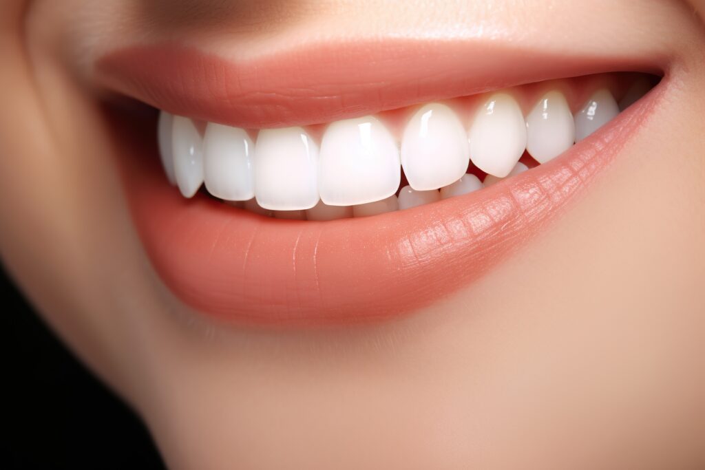 Immense satisfaction from Glenn Smile Center's detailed teeth whitening seen in a perfect smile.