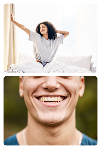 A man and woman's joyful demeanor is proof of excellent care received at Glenn Smile Center.